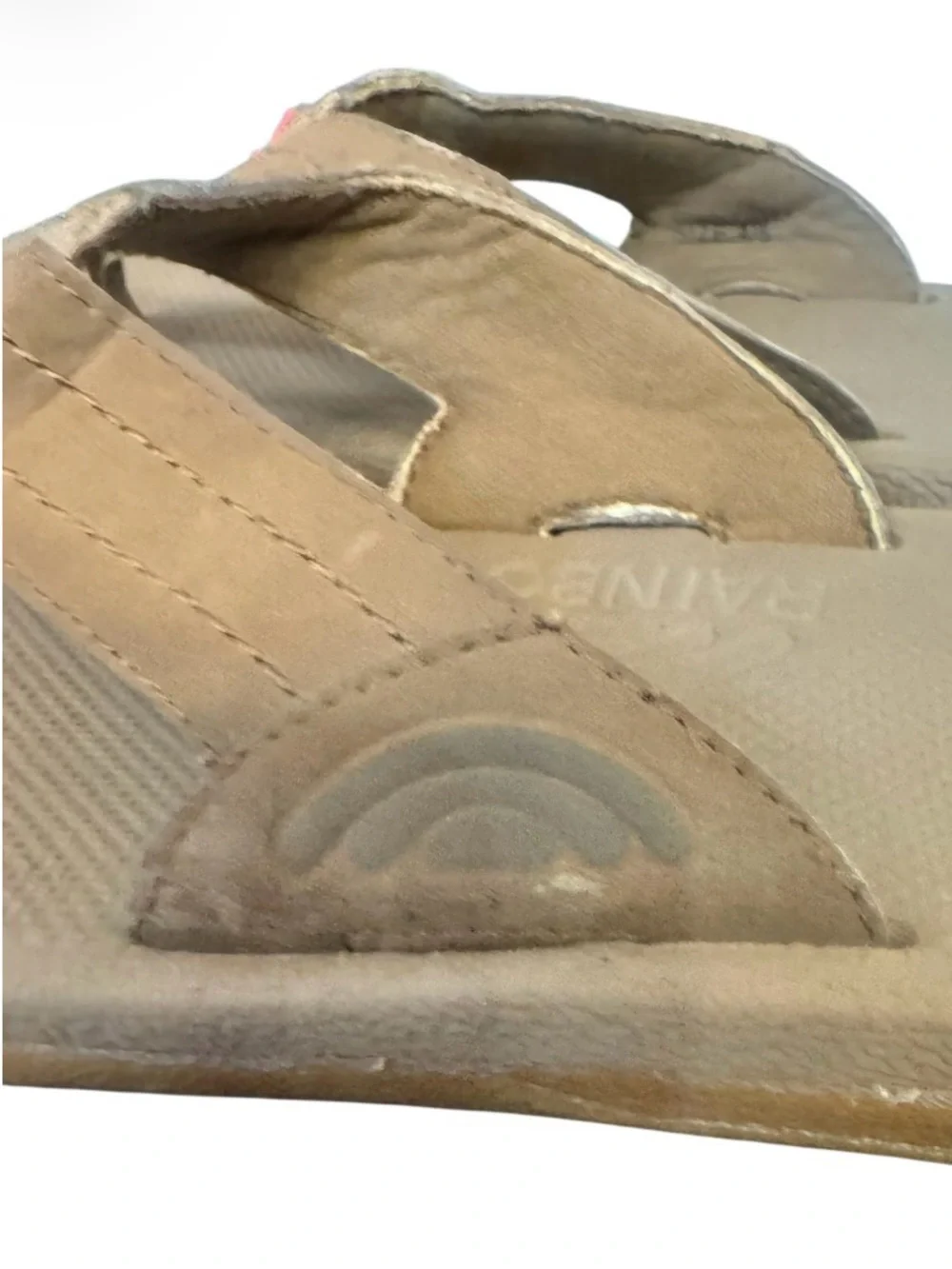 RAINBOW BROWN leather flip flops youth sandals boys girls size 4 5